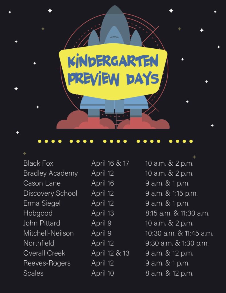 Kindergarten preview days