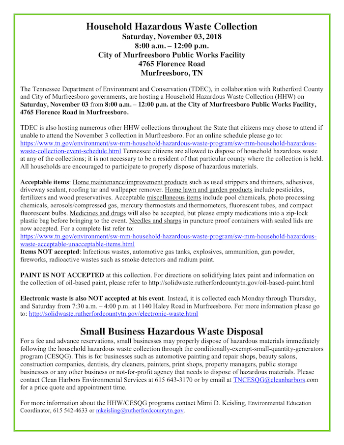 Household Hazardous Waste Collection
