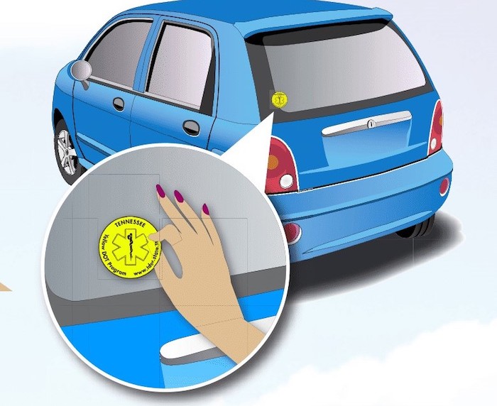 Yellow Dot on car