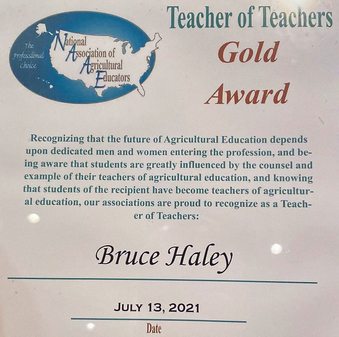 Bruce Haley awarded Gold Award
