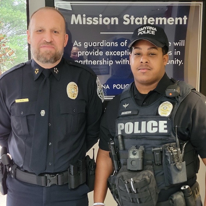 Officer Demeras Jackson and Chief Jason Irvin