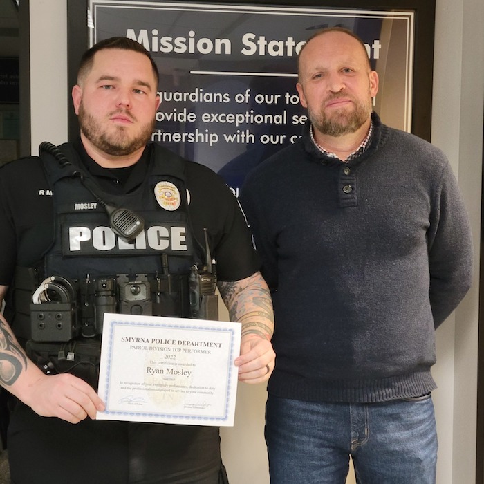 Officer Ryan Mosley and Chief Jason Irvin