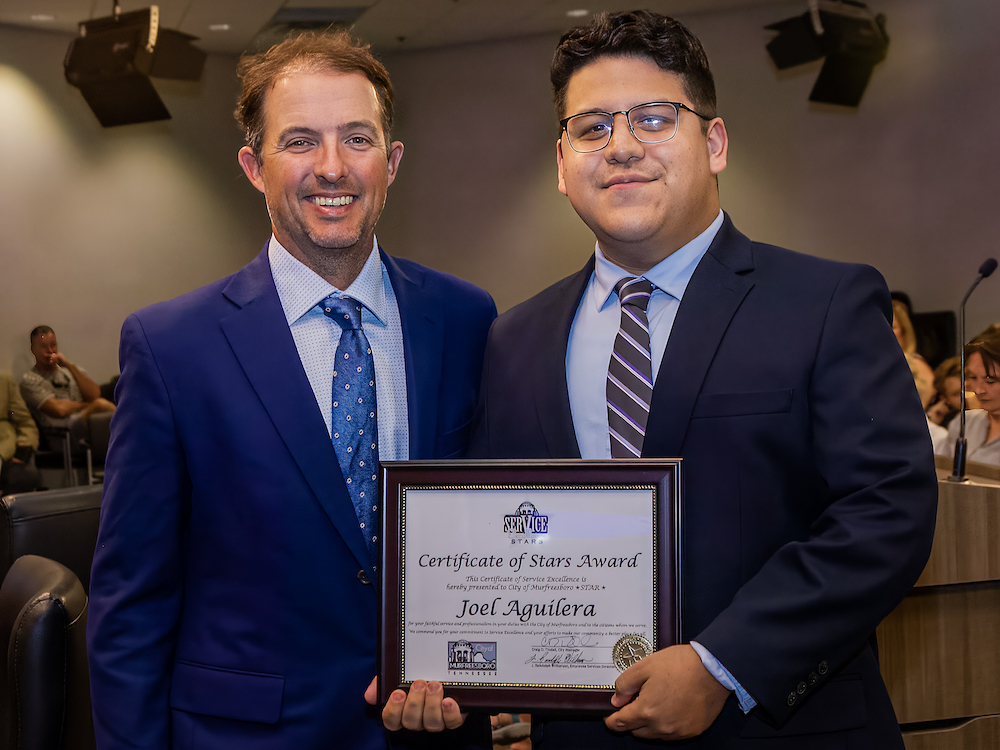 Shane McFarland recognizes Joel Aguilera