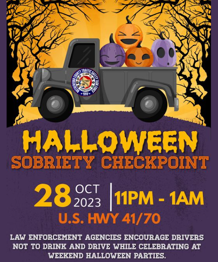 Halloween Checkpoint Saturday, Oct. 28