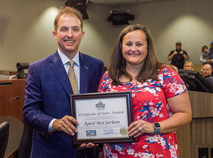 Mayor Shane McFarland Recognizes April McClurkan with STARS Award