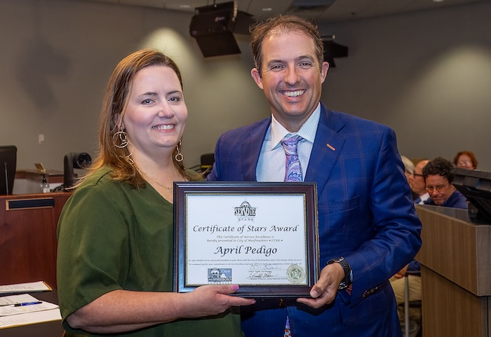 Mayor Shane McFarland Recognizes April Pedigo with STARS Award
