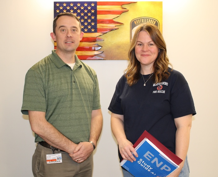 Nashville Emergency Communications Center Director Seth Russell, Communications Supervisor Tiffany Matthews
