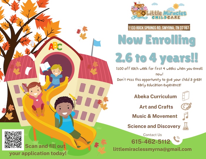 Orange And Green Modern Preschool Enrollment