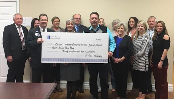 Saint Thomas River Park Hospital makes contribution to Child Advocacy Center