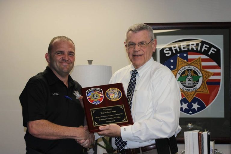 Deputy Pugh recognized for volunteer work with Explorers