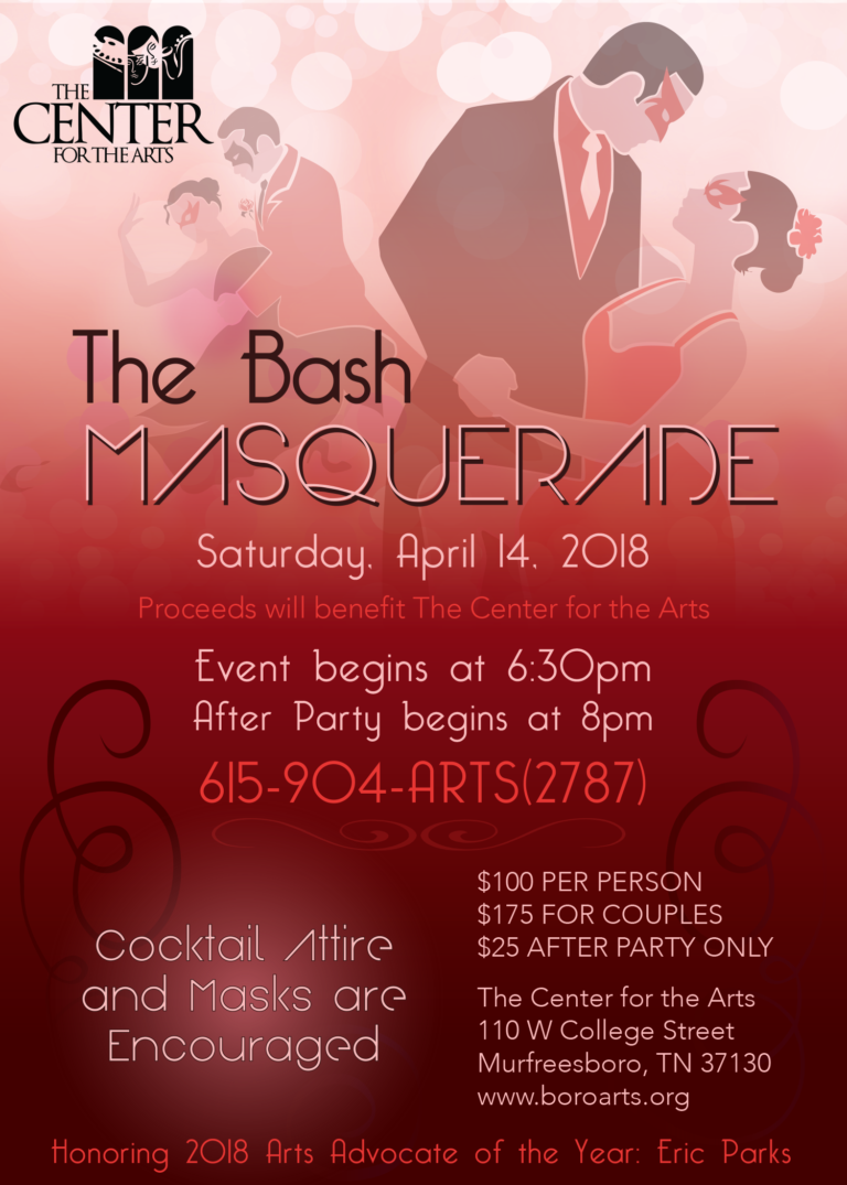 THE CENTER FOR THE ARTS HOSTS ANNUAL BASH FUNDRAISER – MASQUERADE!