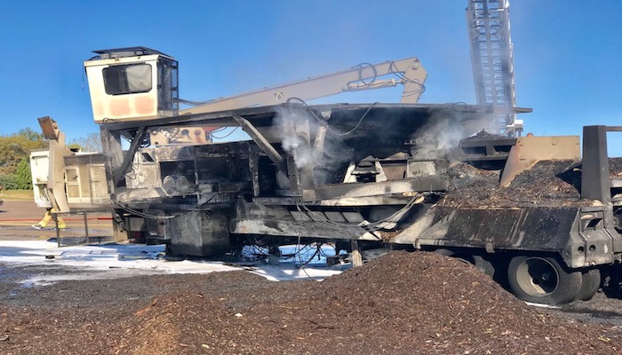 Solid Waste Department Mulcher Fire