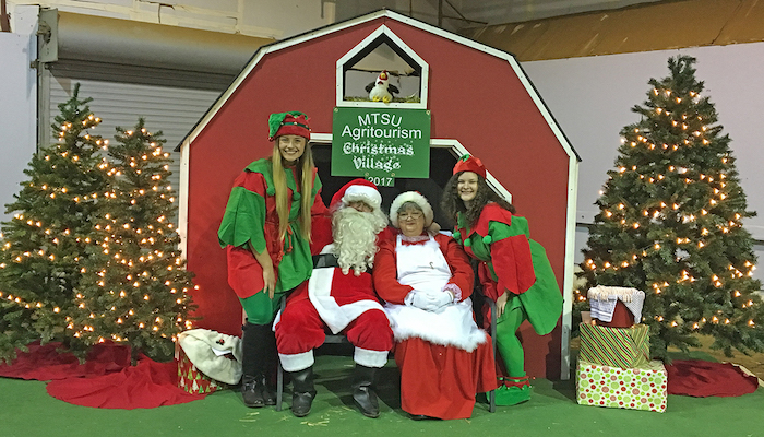 MTSU Agritourism class Christmas Village Santa