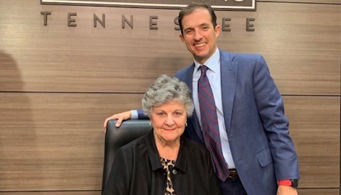 Georgia Meshottto with Mayor McFarland