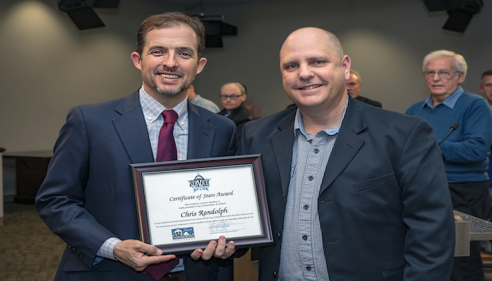 Chris Randolph and Mayor Shane McFarland
