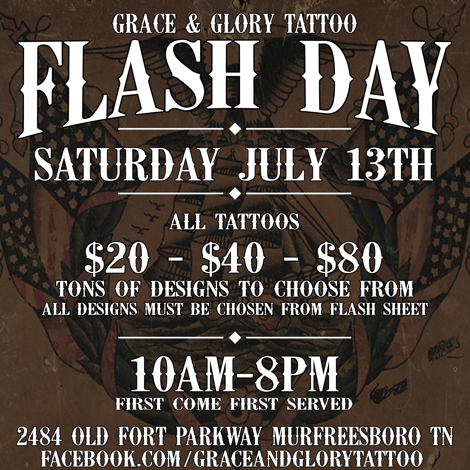 Grace & Glory Tattoo Flash Day