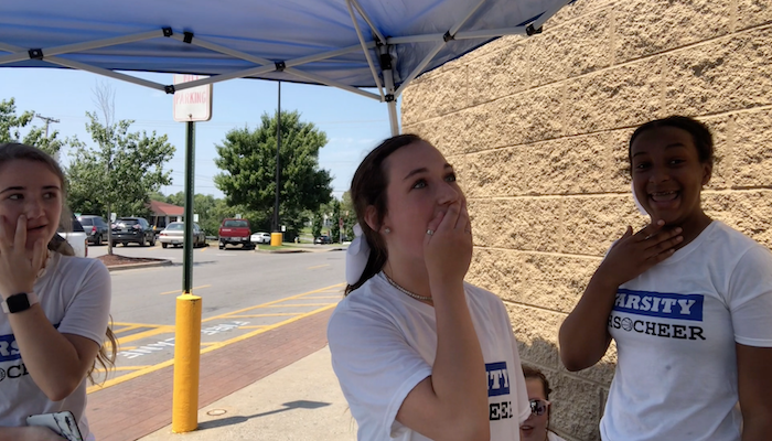 Surprise gift for Blackman Cheerleaders Bake Sale