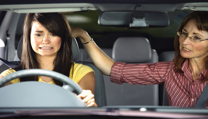 Teen learning to drive