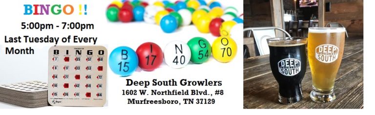 Bingo Night at Deep South Growlers Craft Beer Taproom