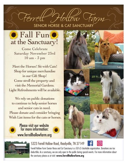 Ferrell Hollow Farm Sanctuary Open House