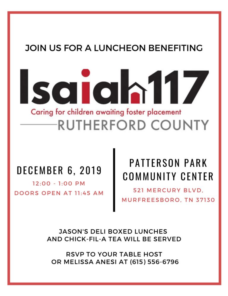 Luncheon Benefiting Isaiah 117 House