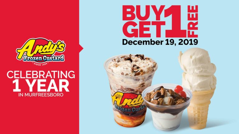 Andy’s 1 Year Anniversary: Buy 1 Get 1 Free!