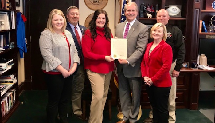 American Heart Association team members stand with Rutherford County local officials