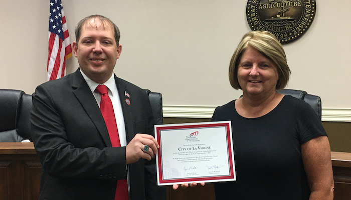 Mayor Jason Cole and Finance Director Phillis Rogers