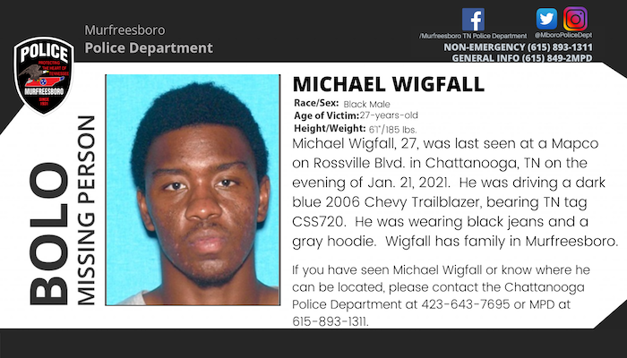 Missing person Michael Wigfall