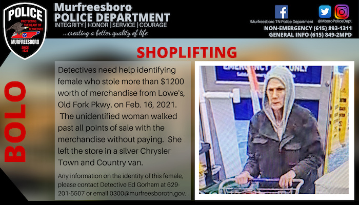 BOLO: Lowe’s theft case