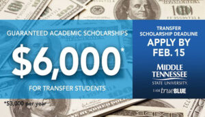 Feb. 15 MTSU Transfer Scholarship