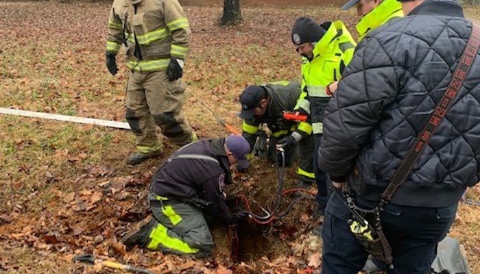Rutherford County Firefighters Save Dogs from Sinkhole