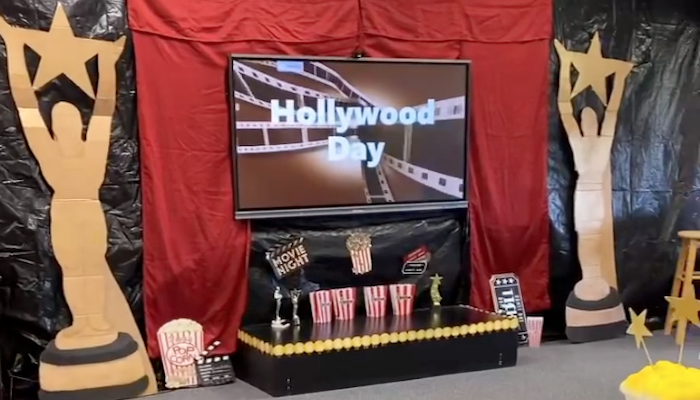 Hollywood themed classroom at Siegel