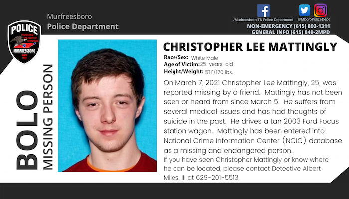 Missing Christopher Mattingly