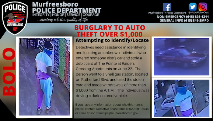 BOLO CC Theft