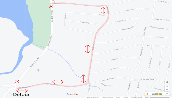 Lake Forest Community Phase A Detour Map