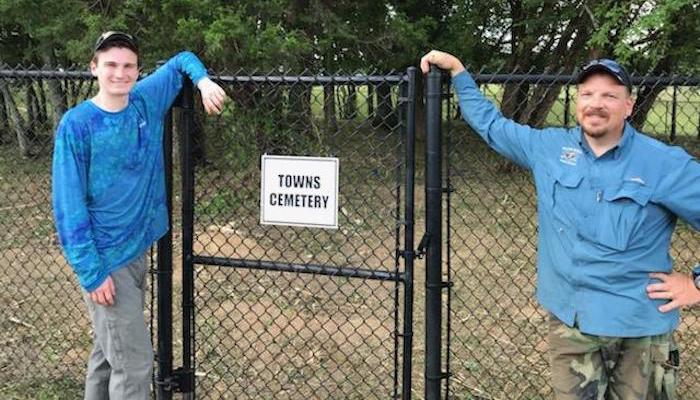 Eagle Scout candidate volunteers to clean up Towns Cemetery