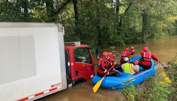 Rescuing Box Truck from Flood