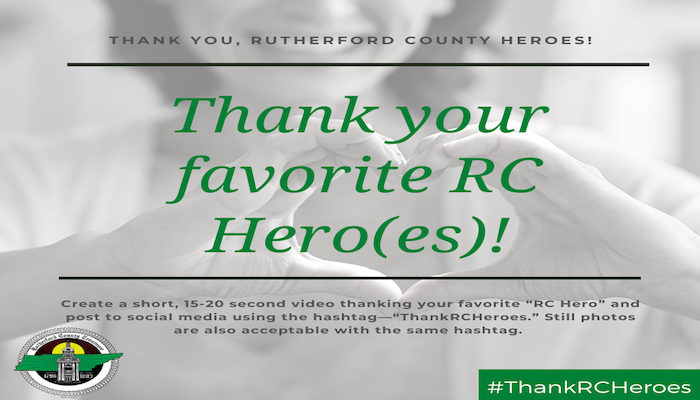 Rutherford County Government Launches #ThankRCHeroes Campaign