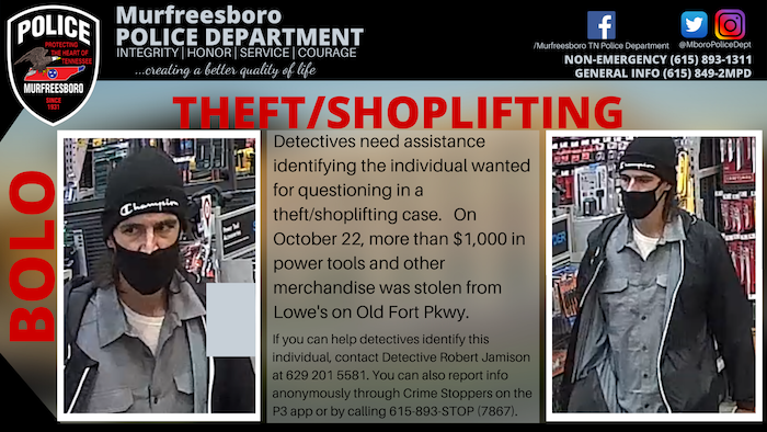 BOLO: Lowe’s Stolen Power Tools