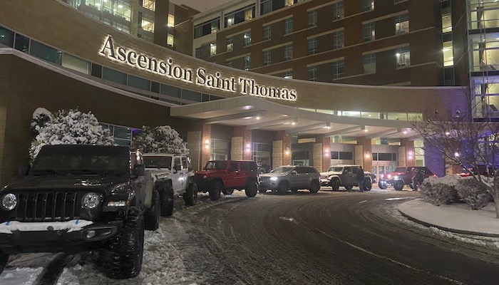 The Jeep Club of Stones River Provided Transportation to Ascension Saint Thomas Healthcare Workers in Inclement Weather
