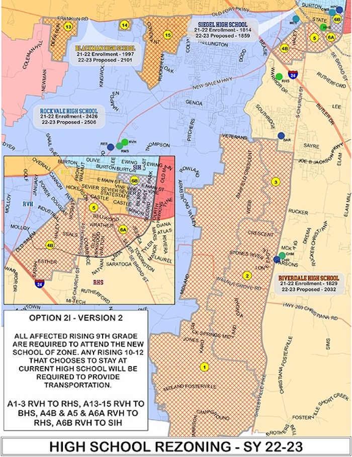 Rutherford County Board of Education rezoning plan