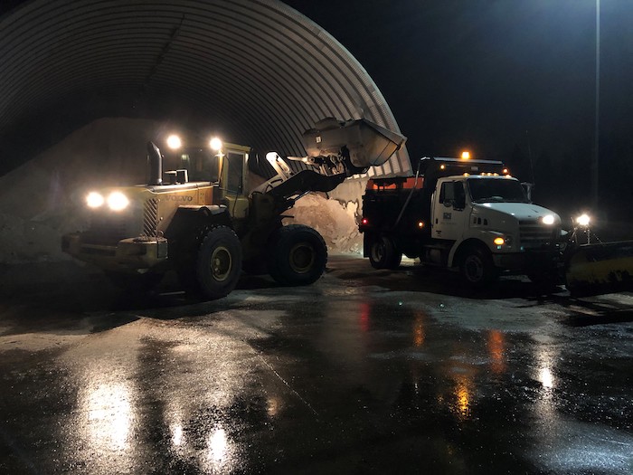 Street Crews loading salt for winter weather response