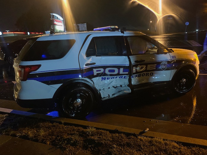 Officers not seriously injured after being T-boned
