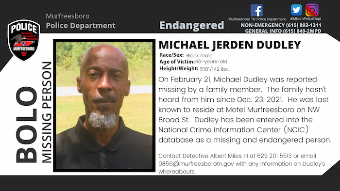 Missing Person: Michael Jerden Dudley