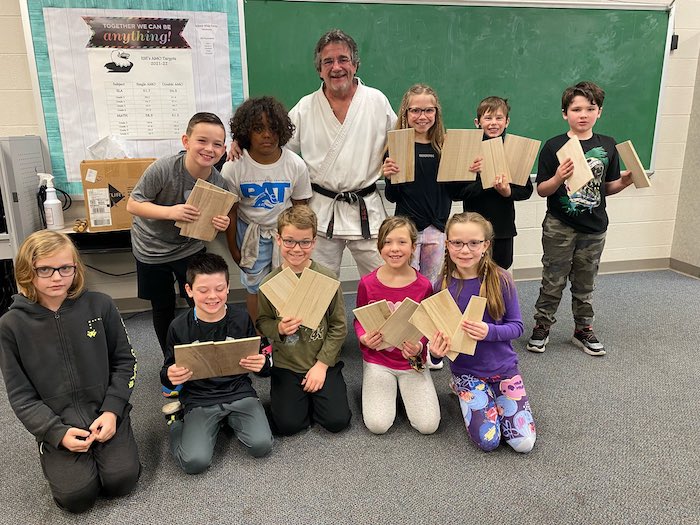 Siegel 3rd Graders Break Boards With Bill Taylor