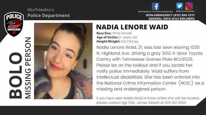 Missing Person Nadia Lenore