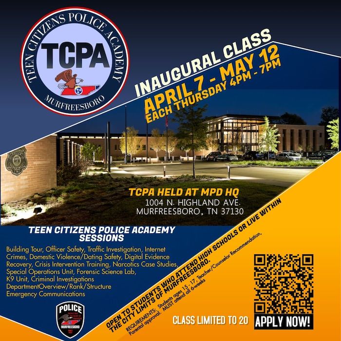 Teen Citizens Police Academy registration open