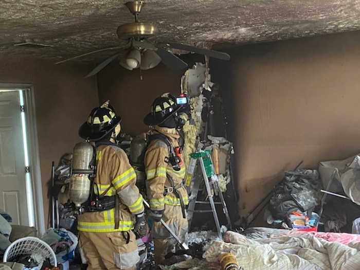 Smyrna Fire Department personnel contain structure fire on Sam Davis Drive