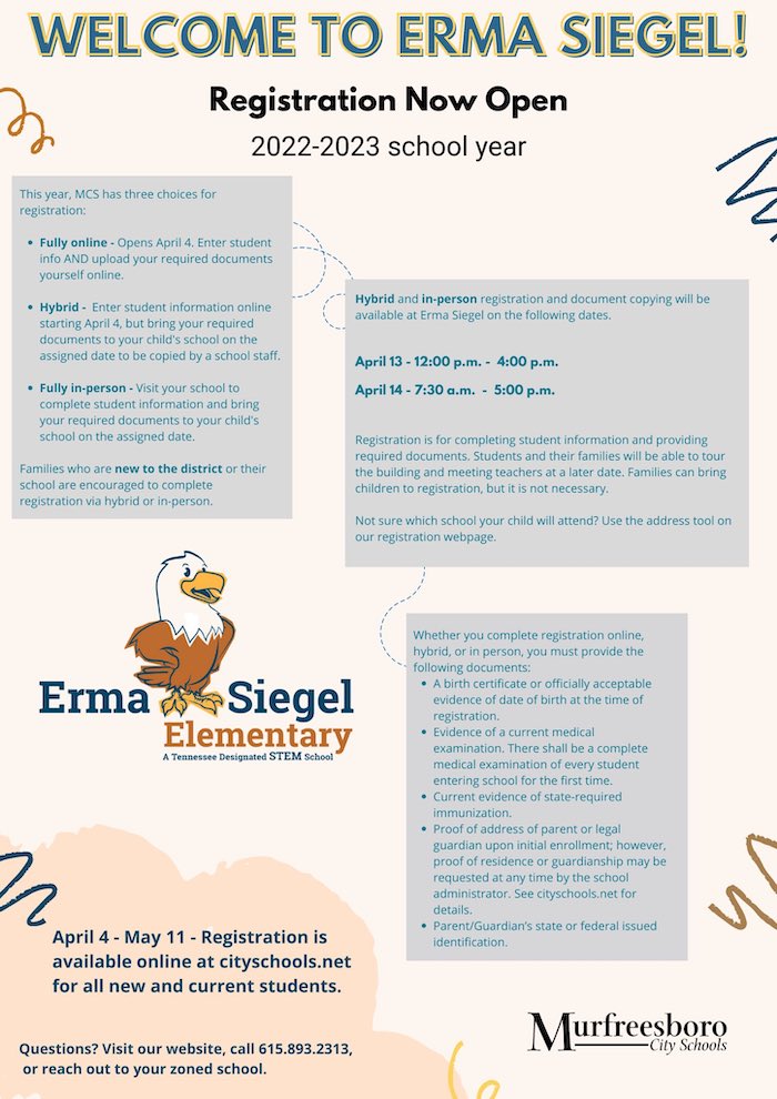 Siegel Elementary Registration Now Open
